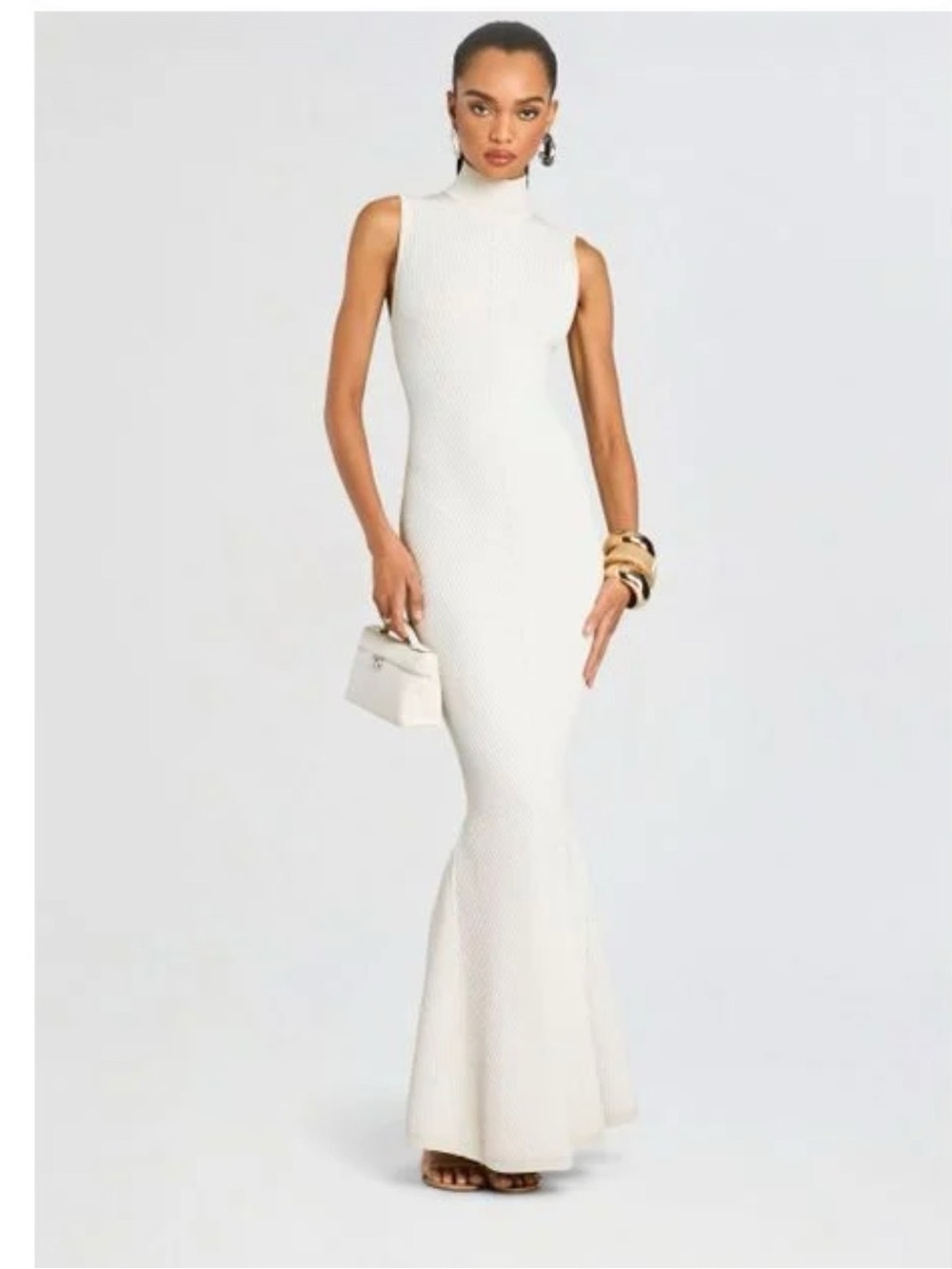 retroféte Women's White Skylar Metallic Knit Dress